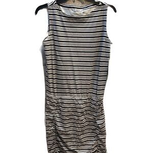 ❤️ ATHLETA NAVY & WHITE STRIPED TULIP TANK DRESS SIZE SMALL NEW